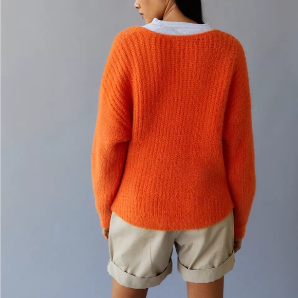 UO Orange Fuzzy Wrap Sweater XS - Picture 5 of 10